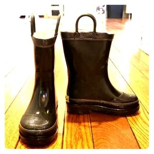 Toddler Pull-on Rainboots, Black, US Sz 8 (Child)